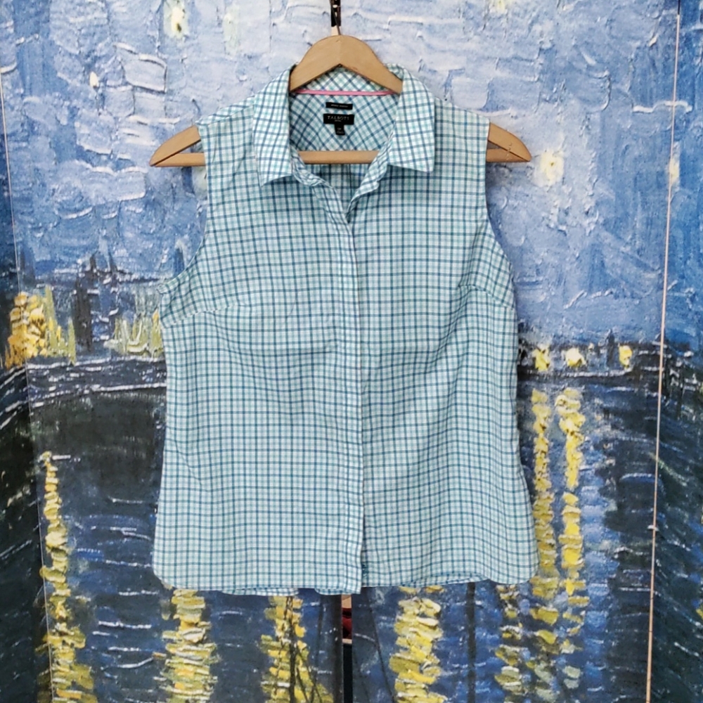 Talbots Sleeveless 12P Plaid Shirt